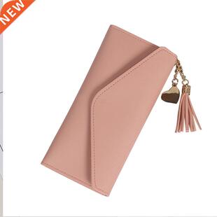 Fashion Womens Heart-shaped pendant Wallets Simple Purses Bl