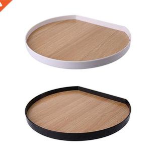 Semcrcle Tea Easy Servng Wood Food Plastc Tray
