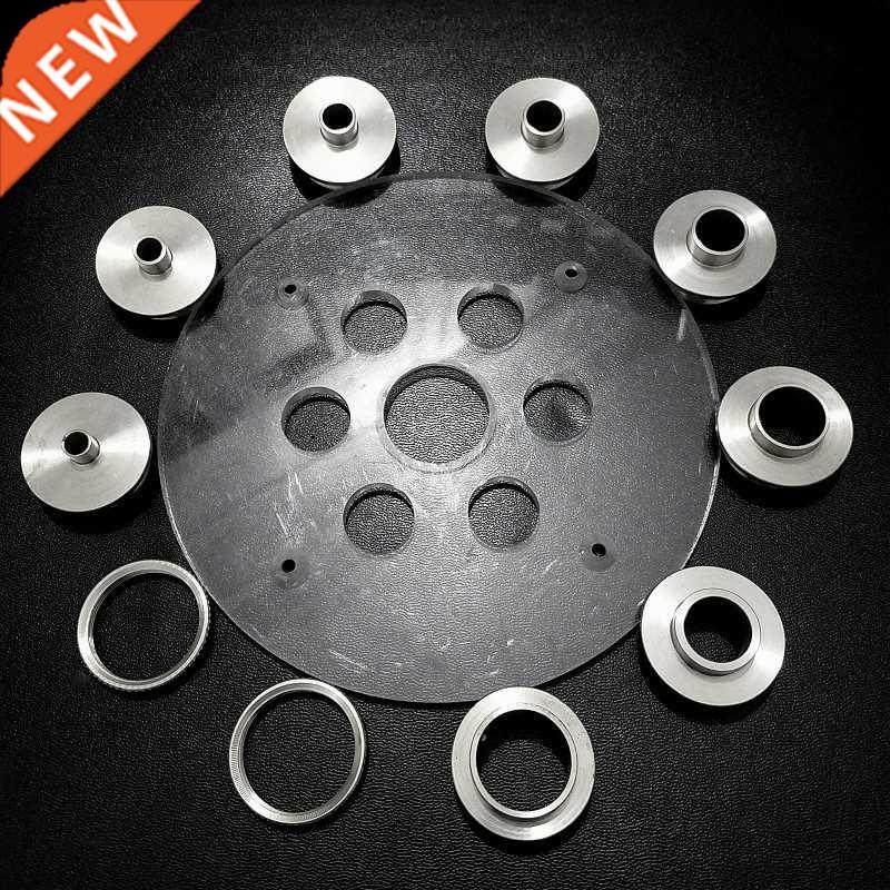Set of Round Base Plate + 10PCS Aluminium Alloy Router Templ