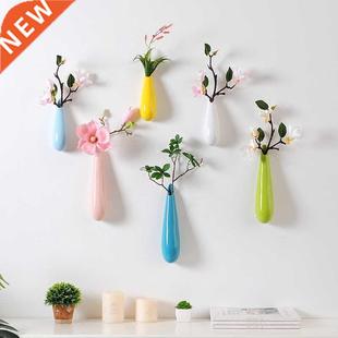 Creative Droplet Shape Ceramic Wall Vase Hanging Chinese Por