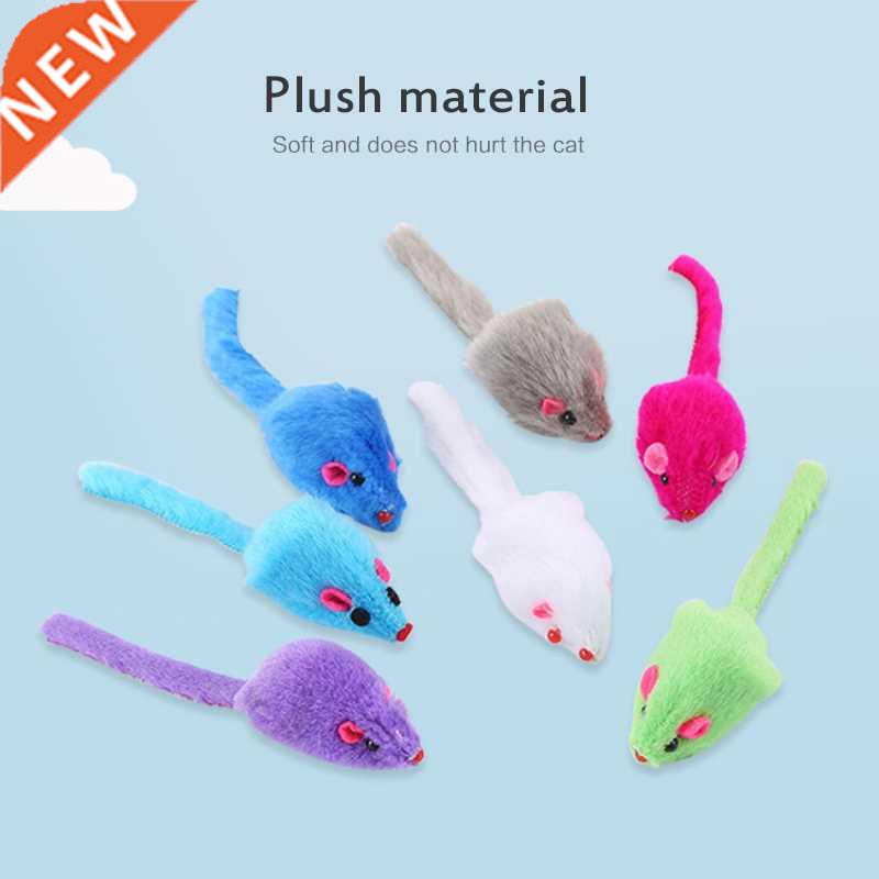 1pc Colorful Mouse Cat Toy Plush Mice Toy Bite Resistant Mol
