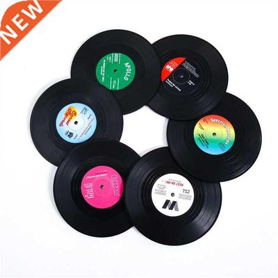 Vinyl Record Coasters Placemats for Table Plastic Record Cup