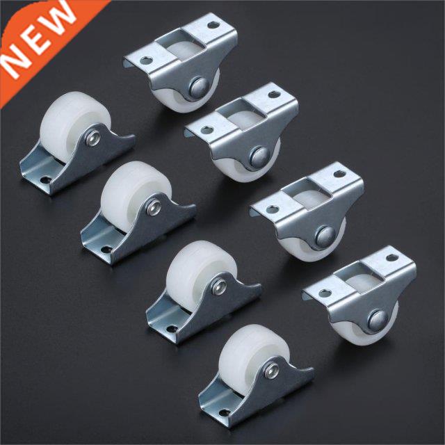 8Pcs 1 inch Furniture Casters Flat Car Fixed Caster Mute Dir