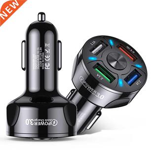 4 USB Port Car Charger Portable Fast Charging For iPhone Mob