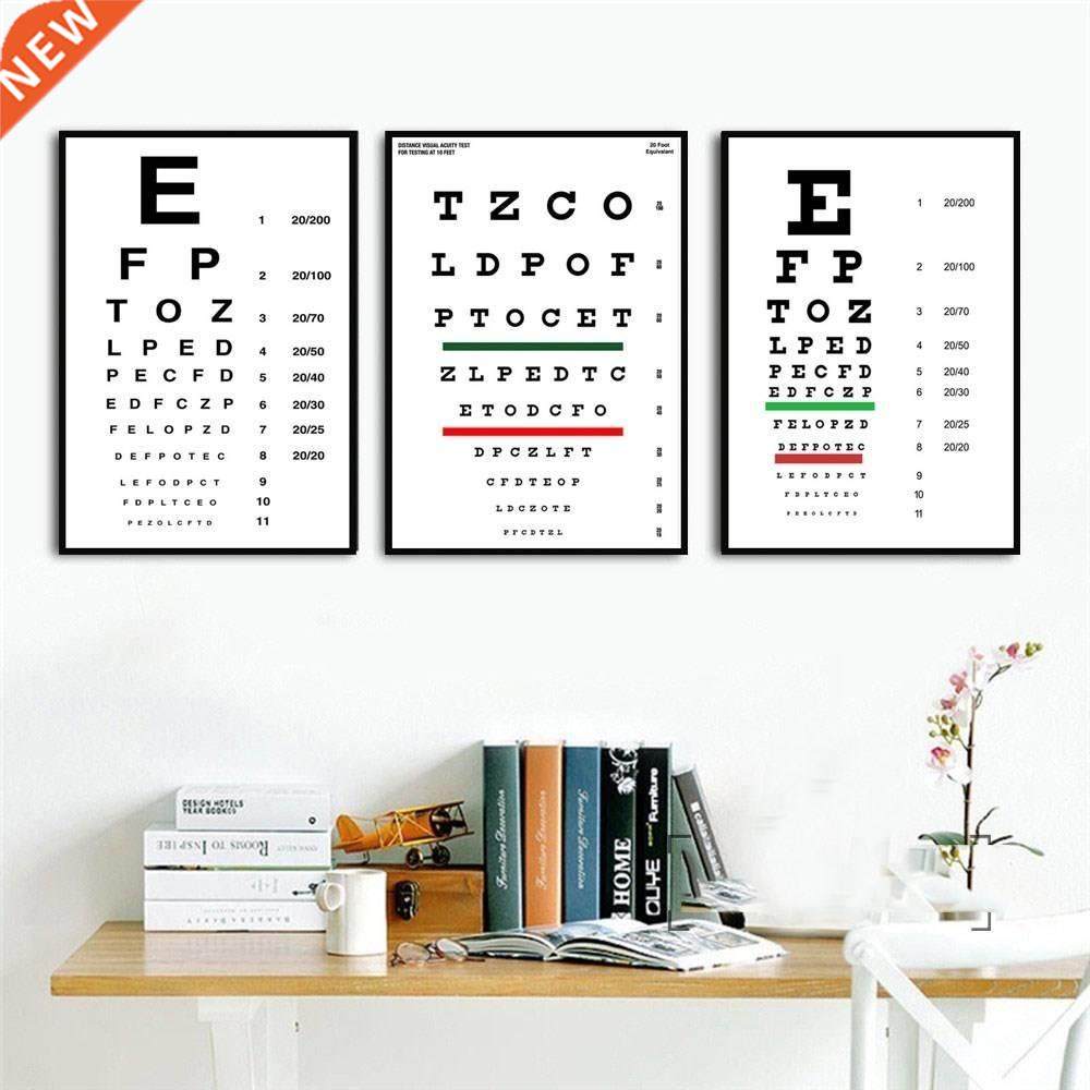 Modern Eye Test Snellen Chart Best Eyes Test Deals Poster A
