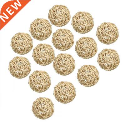 15pcs 4cm Wicker Rattan Ornament Balls Wedding Decoration Va