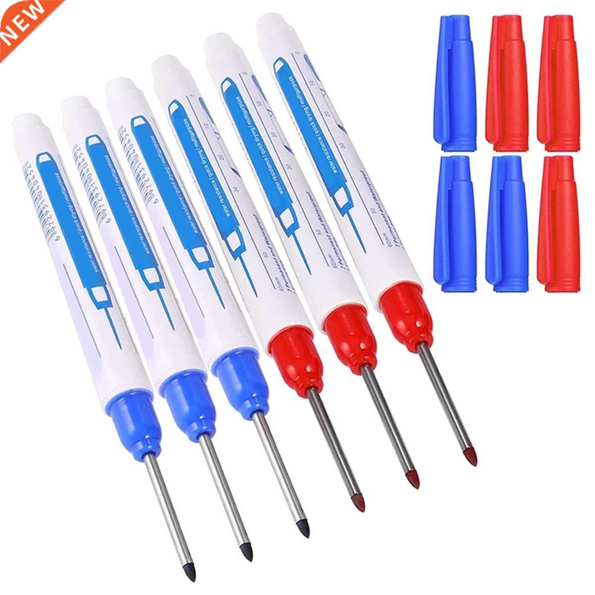 6Pcs Deep Hole Marker Pen 30mm Long Head Markers Bathroom Wo
