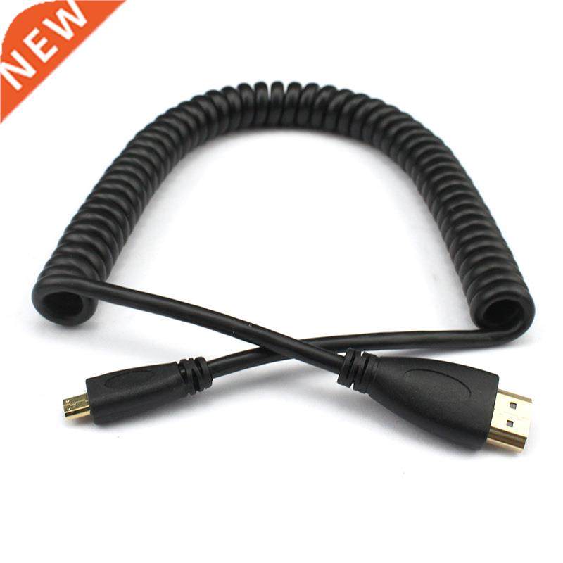 Micro HDMI male to HDMI male Spring elastic Curl V1.4 Cable