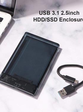 USB 3.1 Type-C Mobile Hard Drive Disk Box Transparent 2.5 in