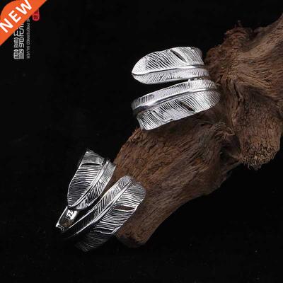 S925 sterling silver Goro Takahashi feather ring men and wom