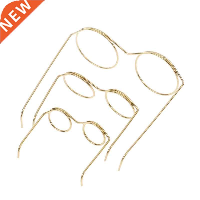 10pcs/pack Mini Fashion Gold Round Glasses Frame Lensless Fo