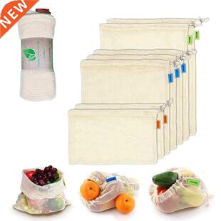 9/12pcs vegetable fruit bag,storage bag Reusable Produce Ba