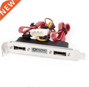 Dual SATA to 2 Ports eSATA + 4 Pin IDE Power PCI Bracket Slo