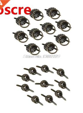 10pcs Green Bronze Color Ring Pin Handle Drawer Cabinet Desk