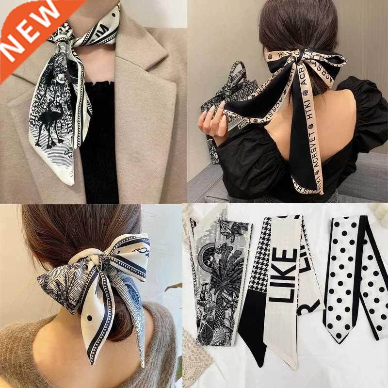 Fashion Retro Letters Hair Streamer Houndstooth French tail