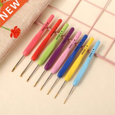 8pcs 1.0-2.75 Plastic Handle Aluinu Crochet Hooks Yarn K