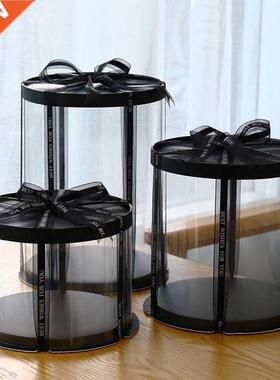 18/22cm Clear Birthday Cake Boxes PET Transparent Gift Rose