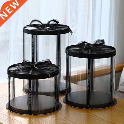 18/22cm Clear Birthday Cake Boxes PET Transparent Gift Rose