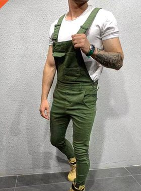 Solid color Men's Jumpsuits Hi Set Multi Pocket Sleeveless B