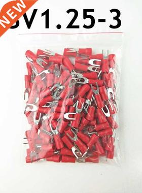 100 PCS SV1.25-3 Red Furcate Terminal Cable Wire Connector I