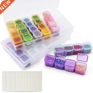 17.5x10.7x2.7CM Rectangle 28 Slots Jewelry Plastic Storage B