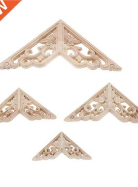 4Pcs 6/8/10/15cm Wood Carved Corner Onlay Applique Frame Doo