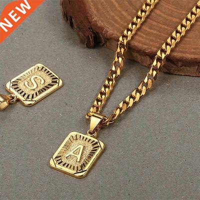 Hot Sale Name Initial Necklace for Women Men 26 Letters Pend