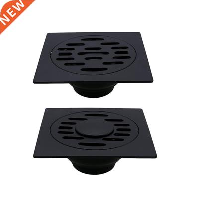 Black Bathroom Square Shower Drain Stainless Steel Floor Dra