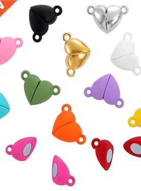 5Sets Mix Strong Love Heart Round Magnetic Clasps Fit Rhodiu
