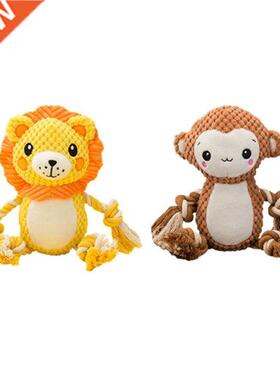 Dog Interactive Toys Squeak Plush Toy Rope Limbs for Tug of