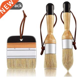 Wax 3Pack and Bristle Stencil Brushes Chalk Paint