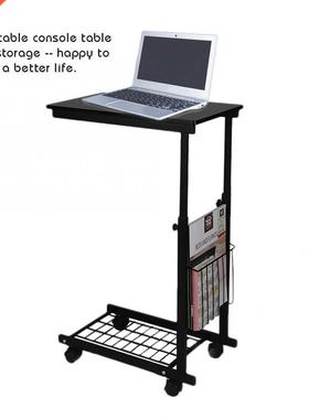 Height Adjustable Desk with Detachable Wheels Sofa Side Tabl