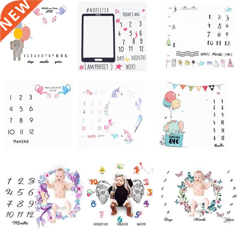 Cartoon Pattern Infant Baby Milestone Photo Props Background