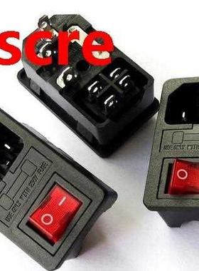 square Red Light Power Rocker Switch Fused IEC 320 C14 Inlet