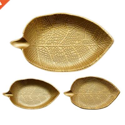 Nordic Decorative Tray Gold Leaf Shape Tray Jewelry Pallet F
