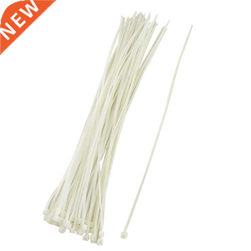 100 Pcs 15cm Length White Self Locking Nylon Fasten Cable Ti