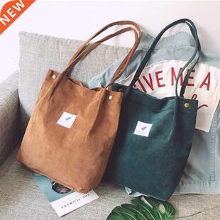 Bags for Women 2022 Corduroy Shoulder Bag Reusable Shopping