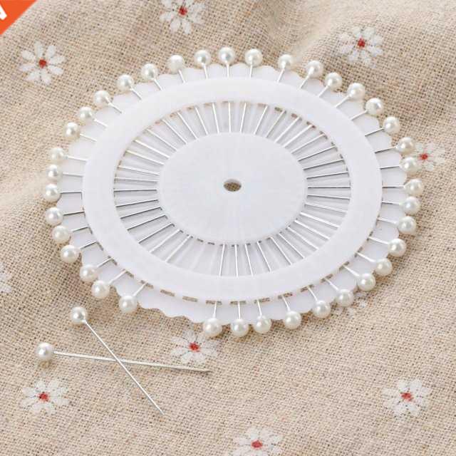 40Pcs/wheel Dressmaking Sewing Pin Craft Tool White Faux Rou