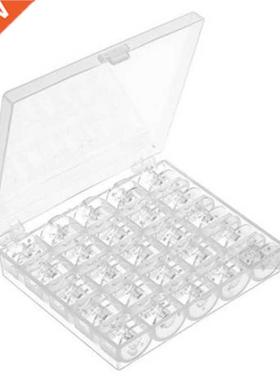 125 Pieces Clear Plastic Sewing Machine Bobbins with 5 Stora
