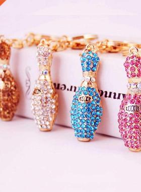 Rhinestone Bowling Shape Keychain Bowling Bottle Keychain 20