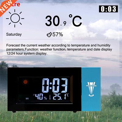 LED Backlight Digital Display Colorful Screen Weather Clock