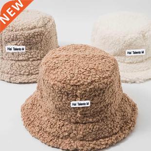 Hats Bucket Warm Teddy Winter Fur Hat for Lamb Velvet Faux