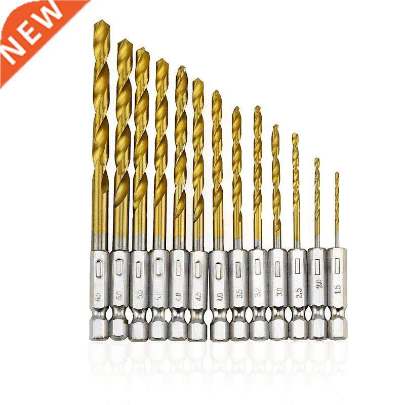 Urijk 1pcs/set Titanium Drill Bit Set 1/4 Inch Hex Shank Tw