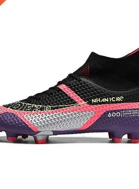 Original rend Men Soccer Shoes Adult Kids TF/FG High Ankle F