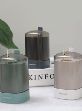 Automatc Toothpck Holder Contaner Wheat Straw Ktchen Too