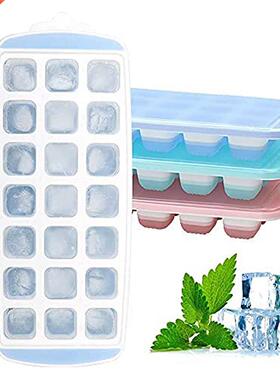 3pcs 21Grids Plastic Ice Cube Maker Trays Molds with Removab
