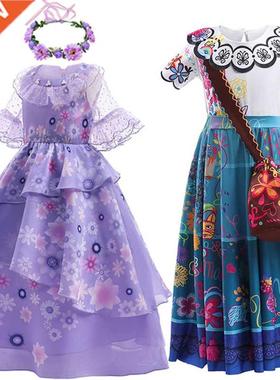 Encanto Mirabel Madrigal Dress Kids Cosplay Costume Teens Gi