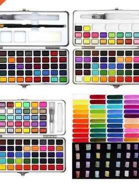 50/72/90 Color Solid Watercolor Set Basic Neon Glitter Water