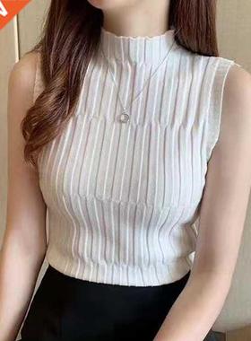 Tops Women Solid Knitted Vest Skinny Female Tank Tops Ladies