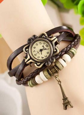 CAY Fashion Bracelet Watch Women Effiel Tower Pendant Vintag